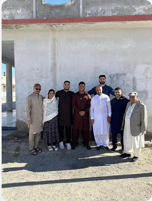 Photo: In April 2023, the family went back to visit Quetta, Pakistan after 31 years. Kara is on the far right, next to his father.